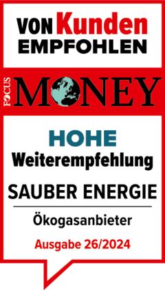 Bester Service: Öko-Gasanbieter Deutschland laut DtGV-Studie 2021: SAUBER ENERGIE